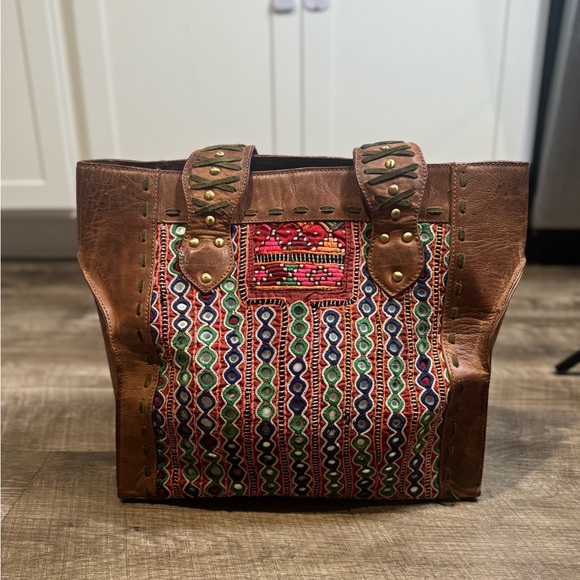 Vintage addiction large leather artistry shoulder bag - Picture 1 of 14